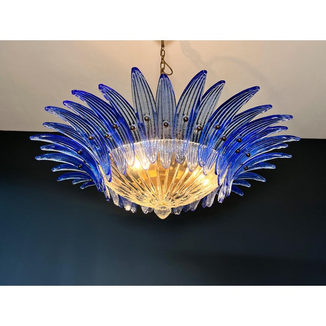 Murano Pendant Light with Palmette and Blue Glasses, 1990 For Sale - Image 17 of 18