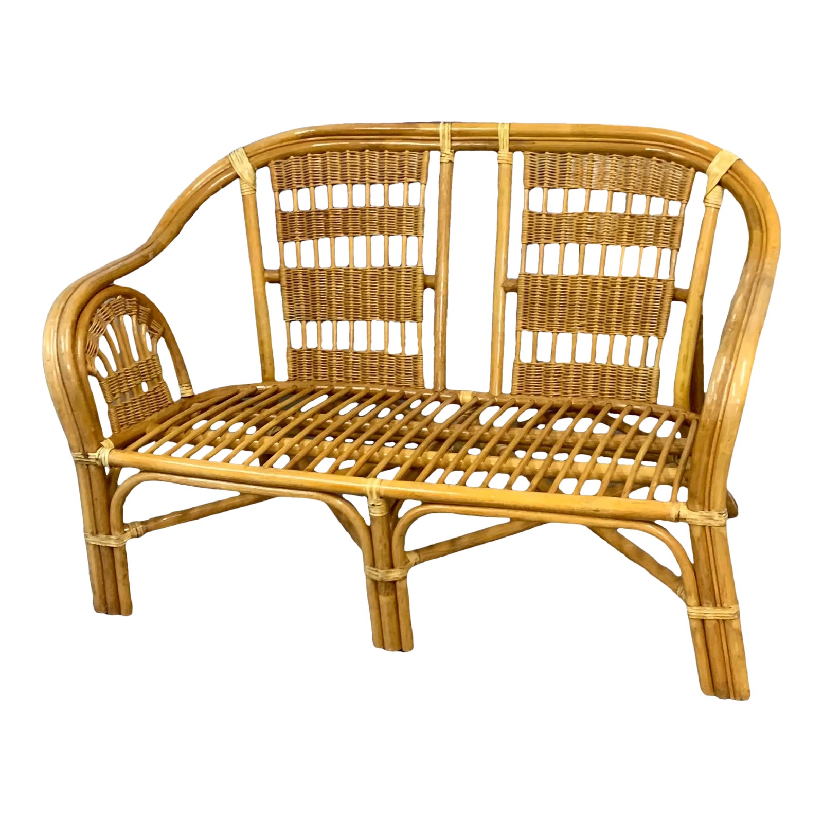 Mid Century Bamboo Loveseat Chairish