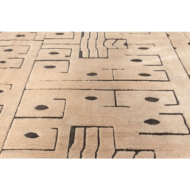 Early 21st Century Modern Swedish Skvattram Style High-Low Wool Rug by Doris Leslie Blau For Sale - Image 5 of 9