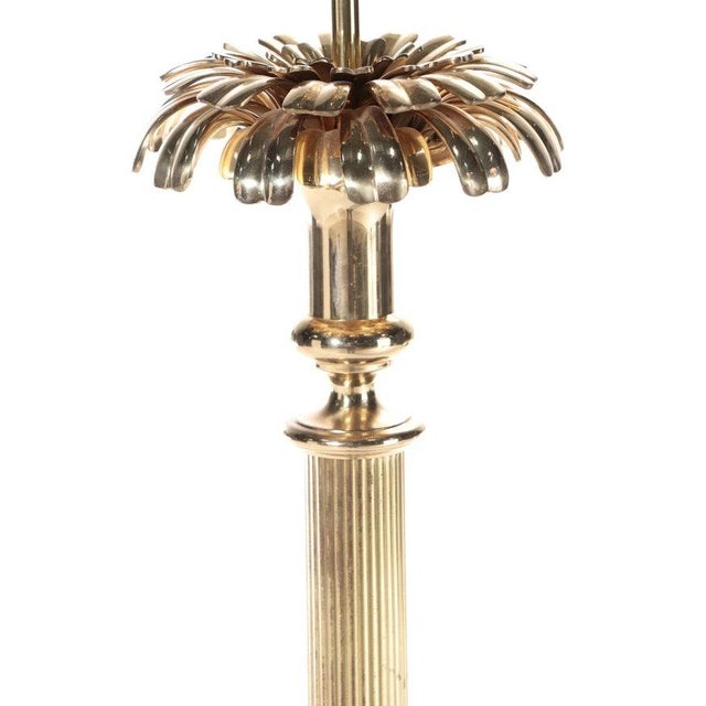 Brass Mid 20th Century Mid Century Modern Palm Beach Regency Style Brass Palm Tree Floor Lamp For Sale - Image 8 of 12
