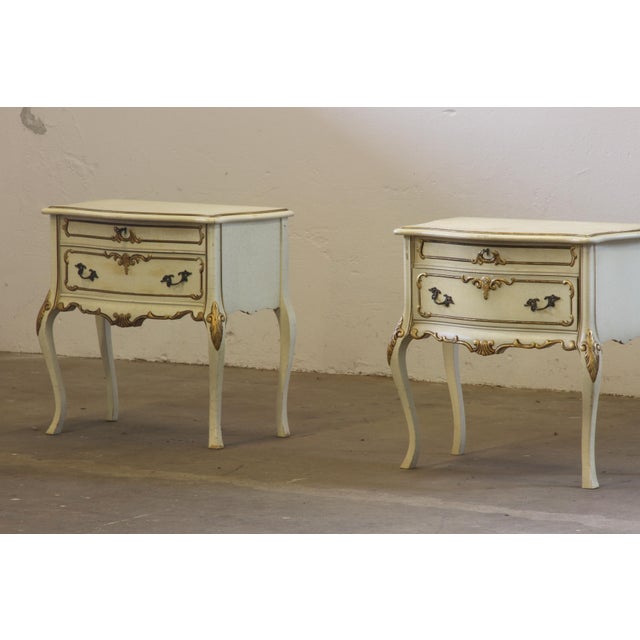 Venetian Style Painted Wood Nightstands, 1960s, Set of 2 For Sale - Image 17 of 18