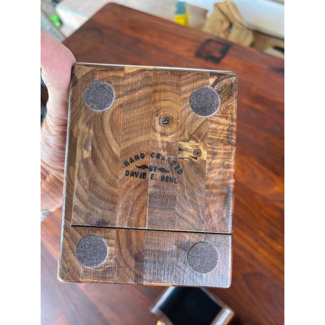 Handcrafted Usa 1980's David Behl Bandsaw 3 Wooden Drawers Jewelry Box For Sale - Image 9 of 9