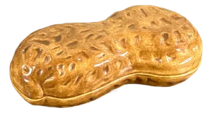 Oversized Vintage Ceramic Peanut Shaped Lidded Trinket Box