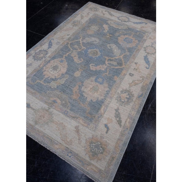 Turkish Oushak Rug 4'2" x 6'1" For Sale - Image 4 of 8