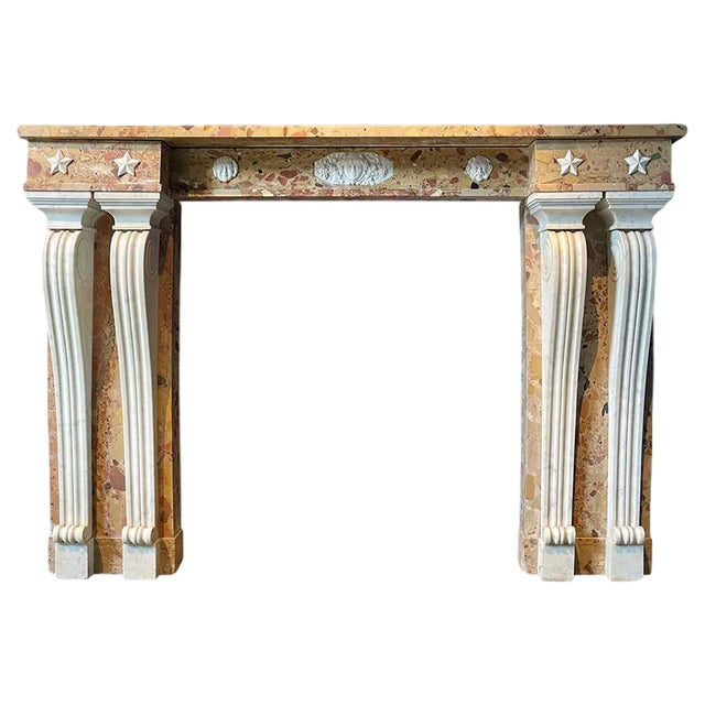 Large Louis XVI Style French Fireplace Mantel For Sale