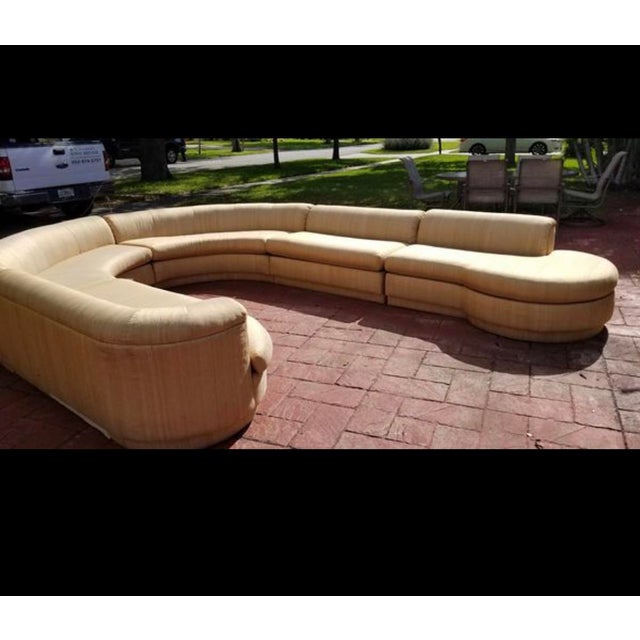 Vintage 1970's Mid Century Modern Curved Sectional Sofa 5 Pieces