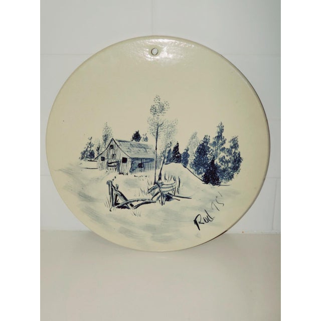 Vintage Rural Landscape Made by Marshall Pottery For Sale - Image 9 of 9