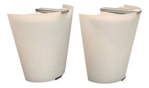 Vintage Wall Lamps in Etched Glass and Metal by Martinelli Luce, Italy, 1980s, Set of 2