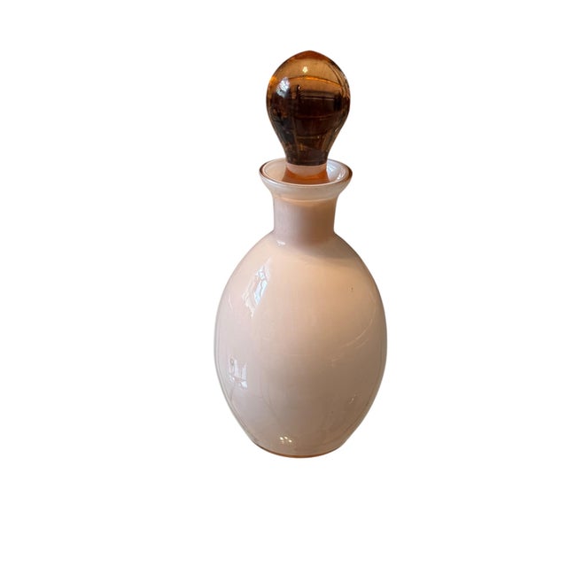 A beautifully understated mid 20th century art glass decanter, probably Italian and dating to circa 1960s. The hand blown...