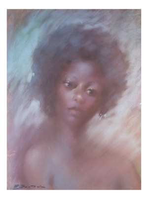 Portrait of a Young Woman, 1950s, Pastel, Drawing
