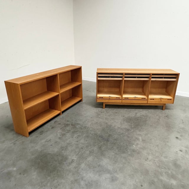 Vintage Scandinavian Cabinet with Tambour Doors, 1960s, Set of 2 For Sale - Image 4 of 12