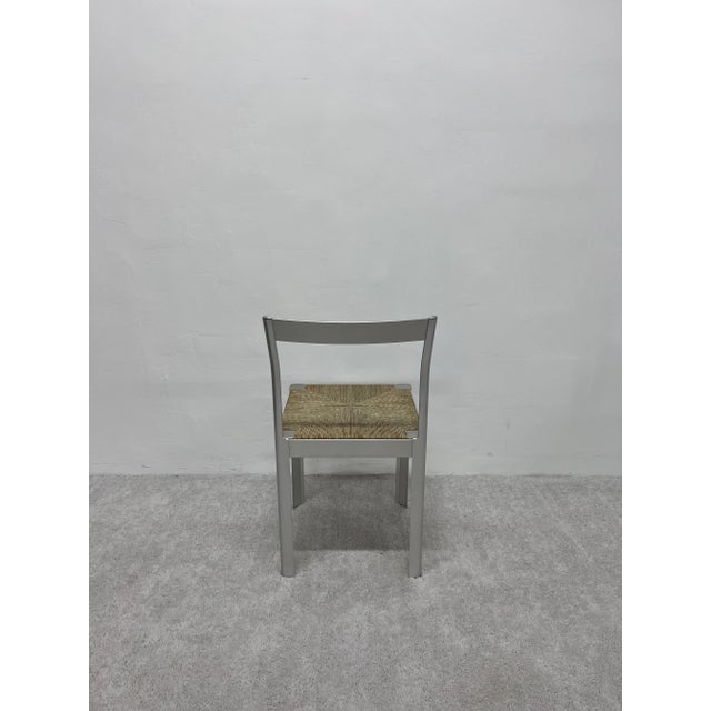 1980s Anodized Aluminum With Cord Seat Vanity, Dining or Side Chair - Italy 1980s For Sale - Image 5 of 13