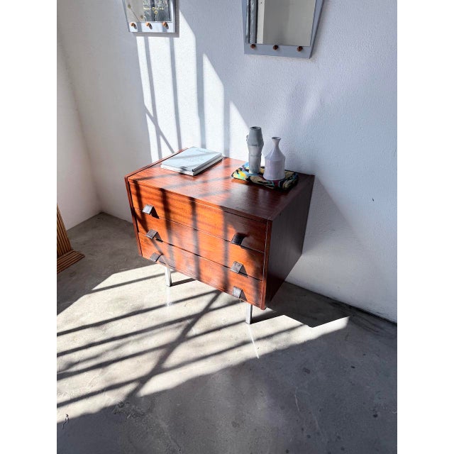 Teak Chest of Drawers with Leather Handles, 1960s For Sale - Image 9 of 18