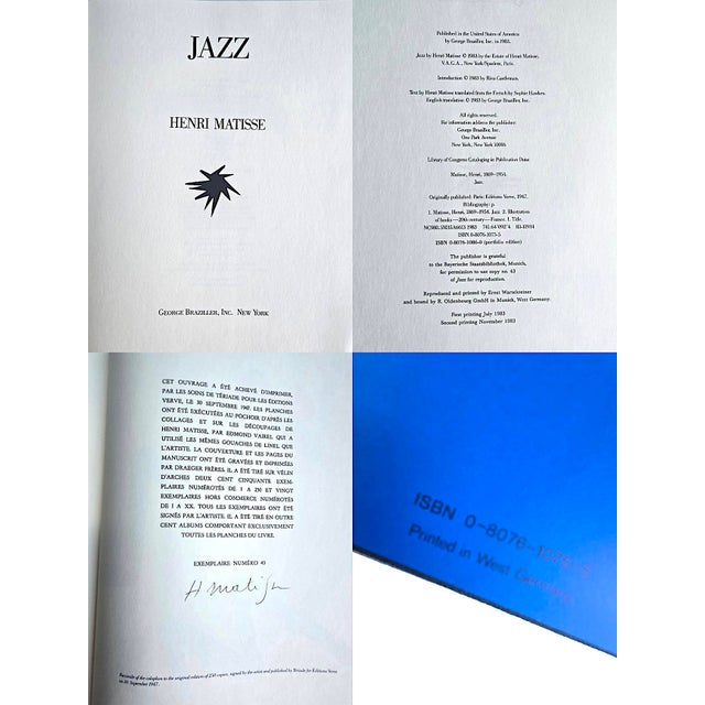 1983 First Edition Lithograph Portfolio Book, "Jazz", Henri Matisse For Sale - Image 13 of 14