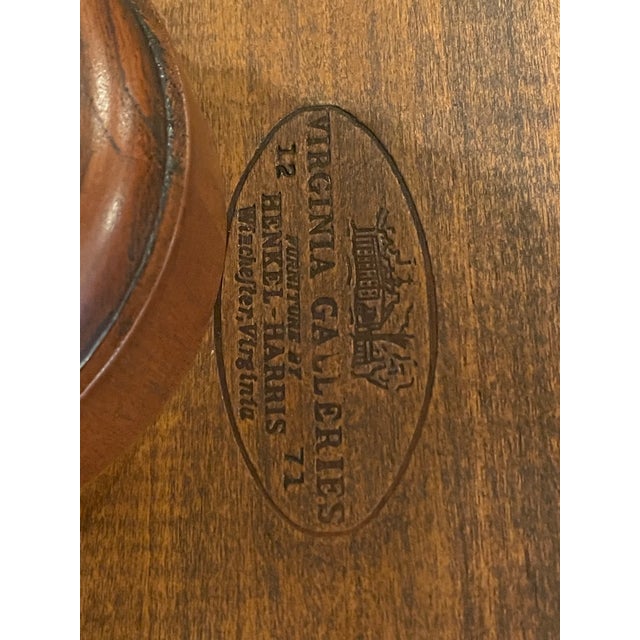 Late 20th Century Henkel Harris Oval Wild Black Cherry Queen Anne 2 Pedestal Dining Table 1 Leaf For Sale - Image 6 of 12