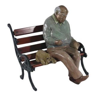 Vintage Folk Art Mixed Media Sculpture 'Waiting for Godot' 20th Century Artist For Sale