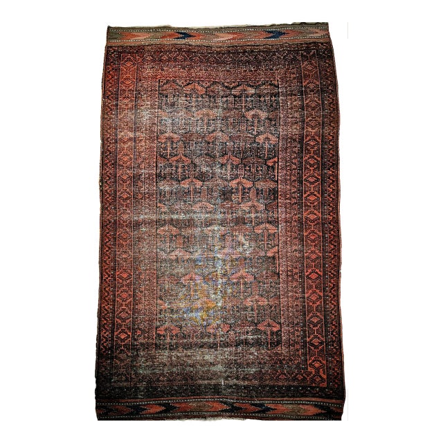 19th Century Hand-Knotted Afghan Gallery Rug in Allover Geometric Pattern For Sale