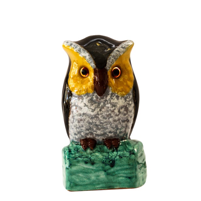 Smoke Distorter Owl Gmundner Ceramic, 1950s For Sale