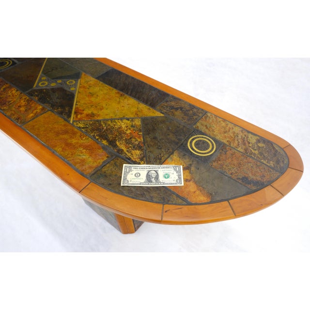 Boomerang Shape Slate Tile Top & Base Mid Century Modern Studio Coffee Table For Sale - Image 13 of 16