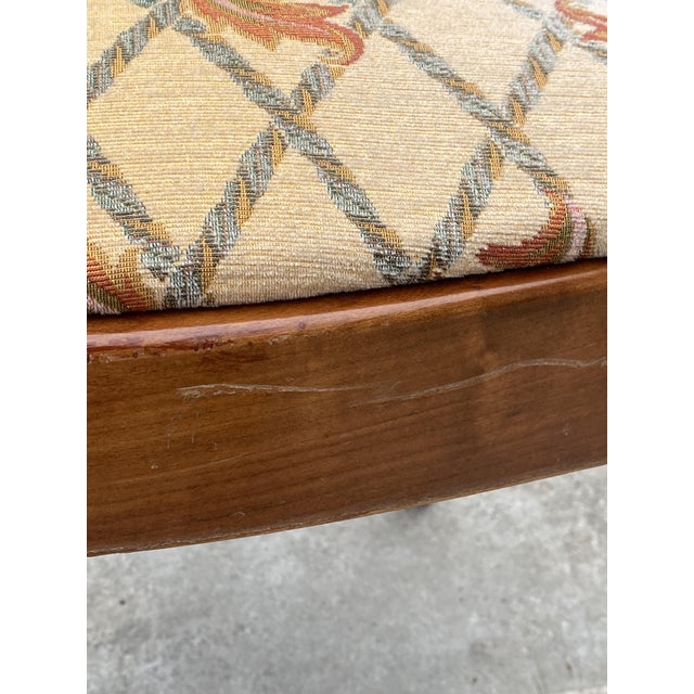 Antique Rustic Office Chair in Cherrywood and Fabric, 1950s For Sale - Image 15 of 18