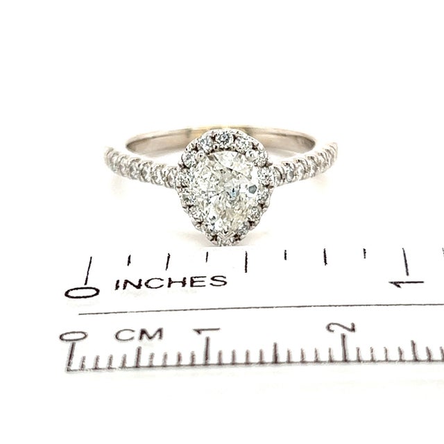 2010s Pear Shaped Diamond Engagement Ring 14k Gold 1.19 TCW Certified, Size 4.5 For Sale - Image 5 of 10