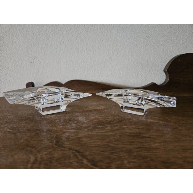 Late 20th Century Late 20th Century Pair of Nambe Crystal Planar Votive Candle Holders For Sale - Image 5 of 12