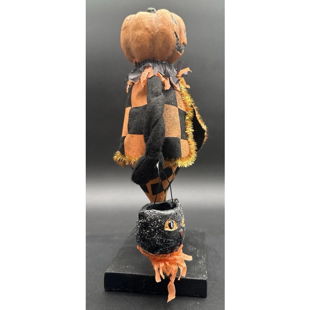 Traditional Esc Trading Co Halloween Pumpkin Head Figurine Jack O Lantern Black Cat For Sale - Image 3 of 11