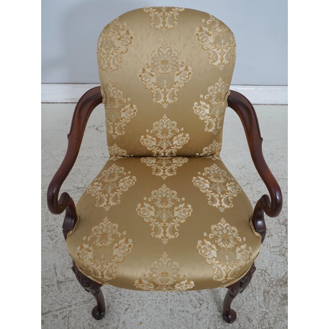 Age: Approx: 30 Years Old Details: Nice Scrolled Arms Mahogany Fine Carved Details High Quality Construction Queen Anne...