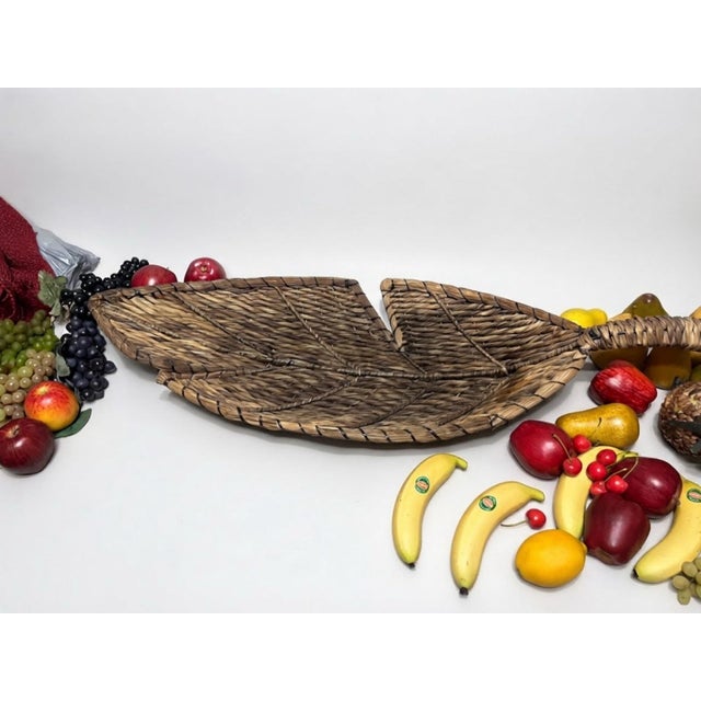 Rustic Set of 37, Late 20th Century Oversized Rustic Woven Harvest Basket With Realistic Decorative Fruit For Sale - Image 3 of 4