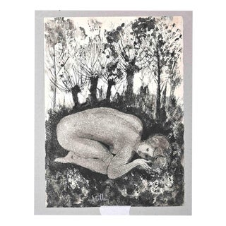 Gérard Vulliamy, Nude in the Wood, 1960s, Etching For Sale