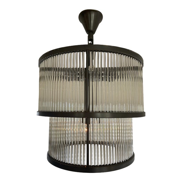 1990s Metal Glass Tube Wall Ceiling Light For Sale
