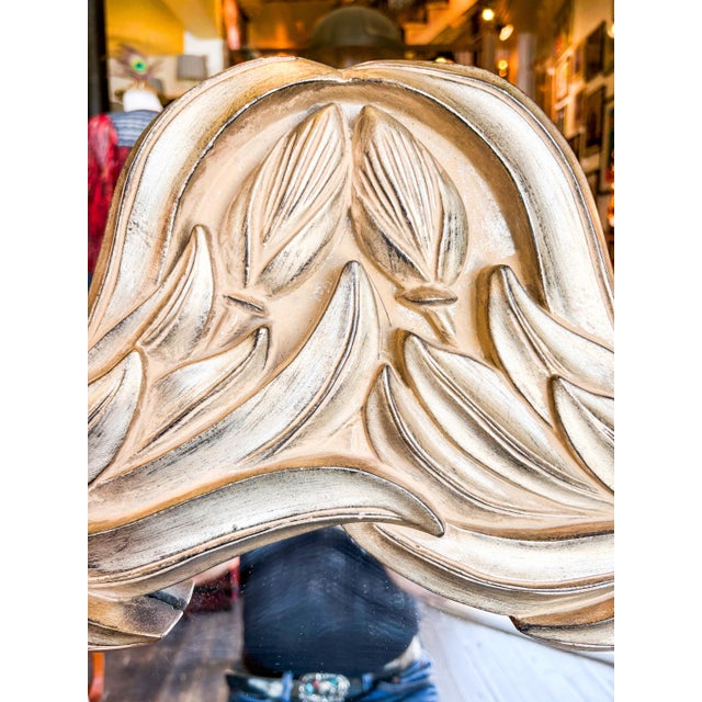 Hollywood Regency Vintage Silver Tone Framed Wall Mirror For Sale - Image 3 of 7
