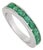 Art Deco Style 0.85 Ct Green Emerald Channel Set Half Eternity Band Ring Size 7.5 For Sale