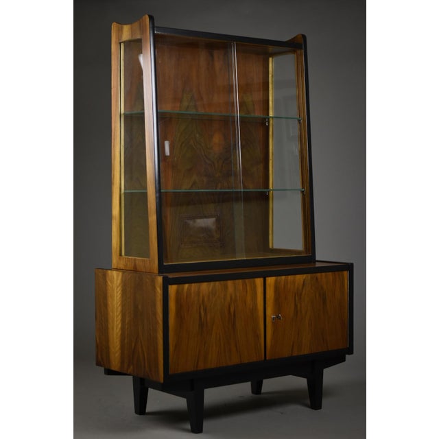 Mid-Century Modern Mid-Century Modern Walnut Showcase Cabinet by R. T. Halas, Poland, 1960s For Sale - Image 3 of 11