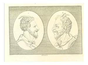 Thomas Holloway, Portrait of Attila, Original Etching, 1810