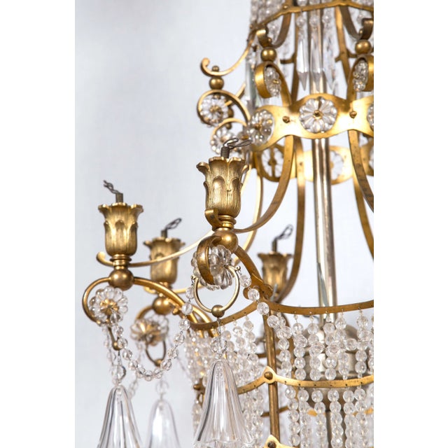 Traditional 19th Century Vintage Crystal and Bronze Chandelier For Sale - Image 3 of 6