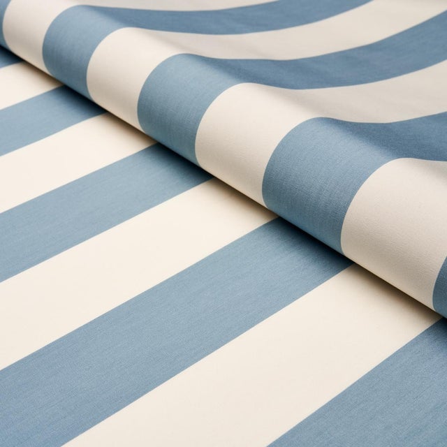 Transitional Sample - Schumacher James Stripe Fabric in Sky For Sale - Image 3 of 3