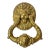 1970s Solid Brass Lion Head Door Pull For Sale