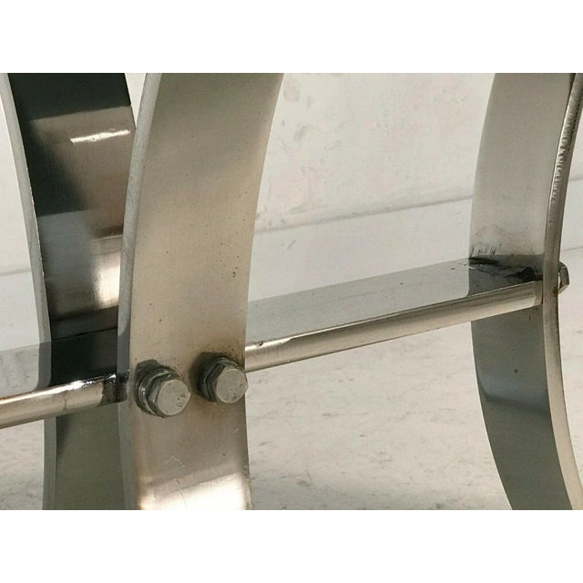 Vintage Metal, Glass, and Acrylic Glass Dining Table & Chairs Set, Set of 5 For Sale - Image 10 of 13