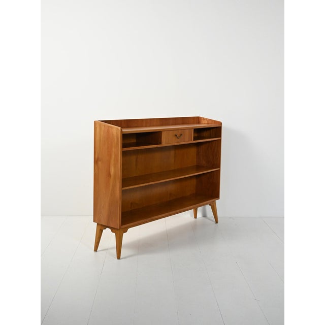 Small Scandinavian Bookcase in Elm, 1950s For Sale - Image 3 of 10