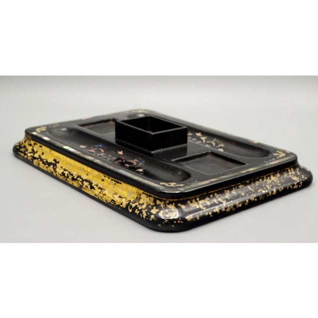 Antique English Double Inkwell Desk Organizer For Sale - Image 11 of 12