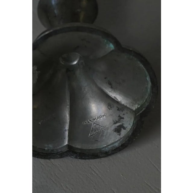Danish Art Deco Tin Candleholders attributed to Just Andersen, 1930, Set of 2 For Sale - Image 10 of 14