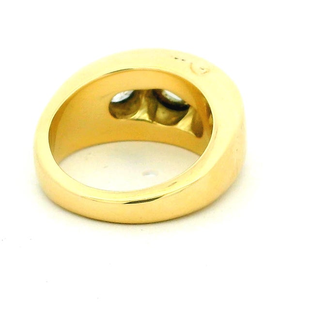 Vintage 1970s 18k Gold Diamond Gypsy Ring, 1.75 Carats Total, Size 5.75 For Sale - Image 11 of 16