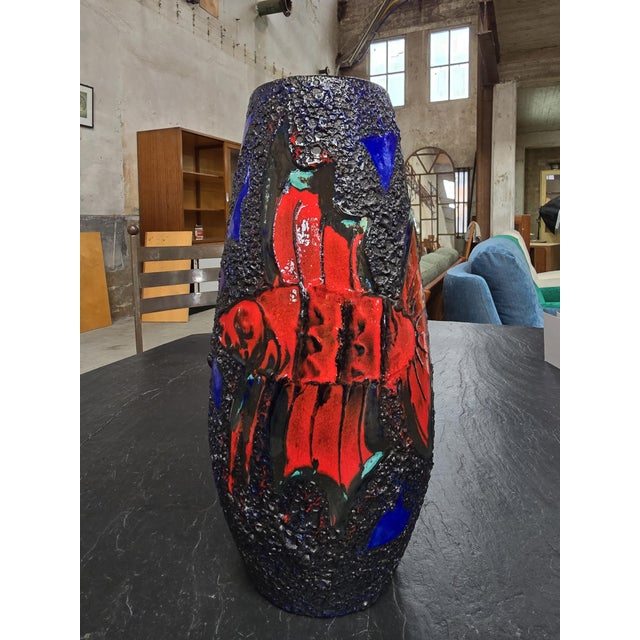 Large Fat Lava Fish Vase from Scheurich Keramik, West Germany, 1970s For Sale - Image 14 of 14