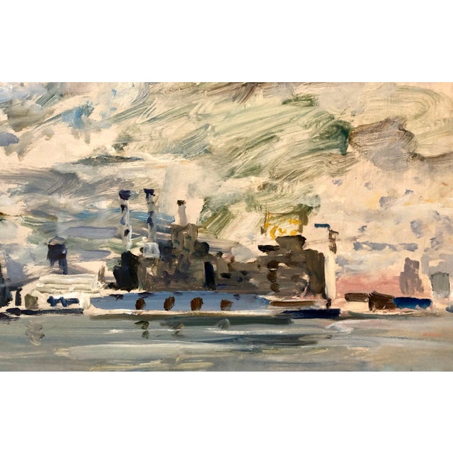 Raoul Middleman, 1972 Gestural Oil Painting Boat in Harbor Figural Abstraction Raoul Middleman, 1972 For Sale - Image 12 of 12