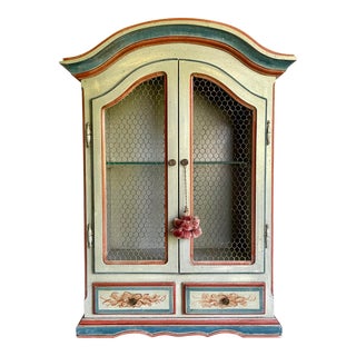 French Provincial Tabletop Wall-Mount Lighted Display Cabinet For Sale