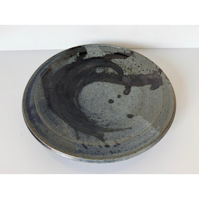 Ceramic 1980’s Mid-Century Modern Signed Studio Pottery Glazed Ceramic Charger Plate For Sale - Image 7 of 12