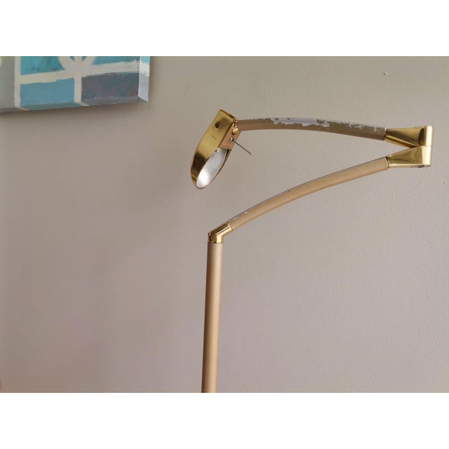 Tall Modernist Golden Height Adjustable Floor Lamp 1970s For Sale - Image 11 of 17