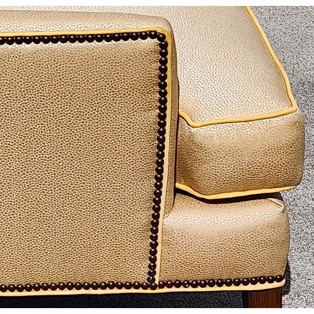 Stanford Furniture Regency Art Deco Lounge Chair With Shagreen Stingray Fabric For Sale - Image 16 of 16