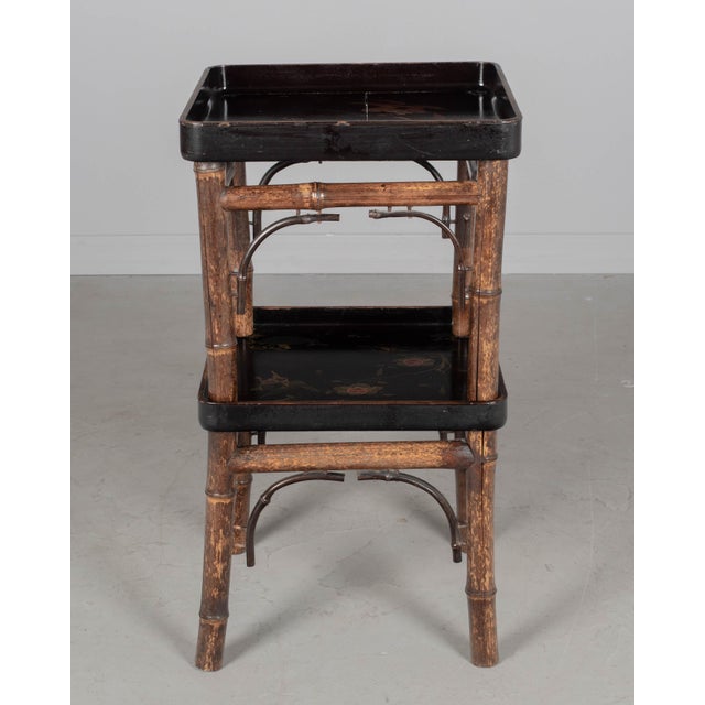 Early 20th Century French Japonisme Bamboo Side Table For Sale - Image 5 of 10